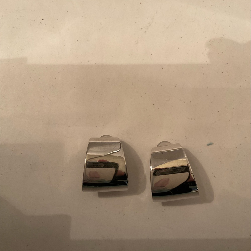 St John silver tone clip on earrings